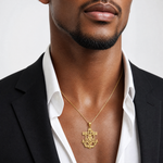 14K Polished Textured Mini Mariners Crucifix Pendant - Model Shot
