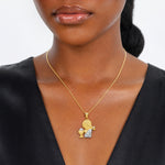 14K W/Rhodium D/C Girl Communion Semi-solid Pendant - Model Shot