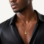14K Polished Lock Charm - Model Shot
