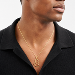 14k Gold Polished LOVE Heart Pendant - Model Shot