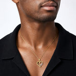 14K w/White Rhodium Infinity Heart Pendant - Model Shot