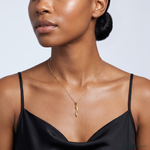 14k Italian Horn Pendant - Model Shot