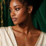 14K Polished Interlocking Giraffes Pendant - Model Shot