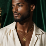 14K Satin / Polished Lost Without You Compass Pendant - Model Shot