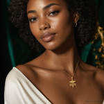 14k Diamond-cut RN Pendant - Model Shot
