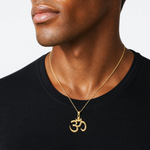 14k Polished Om Symbol Pendant - Model Shot