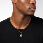 14KY Script Letter E Initial Pendant - Model Shot