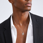 14KW White Gold Script Letter F Initial Pendant - Model Shot