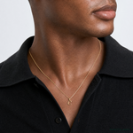 14KY Polished Block Letter C Initial Pendant - Model Shot