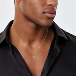 14K Polished Block Letter J Initial Pendant - Model Shot