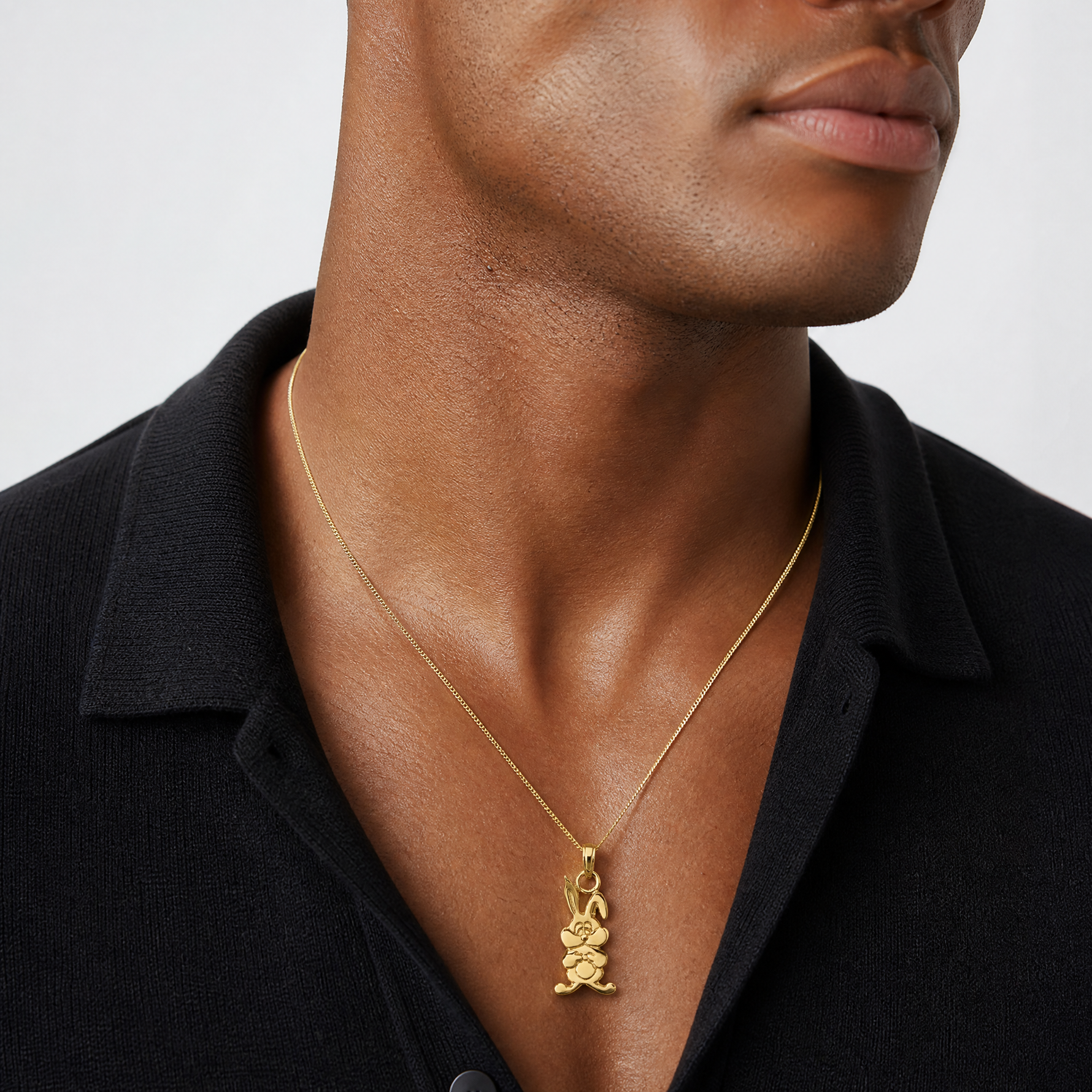 14K Rabbit Charm - Model Shot