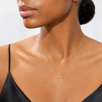 14K Cut-Out Horse Head Profile Charm - Model Shot