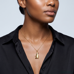 14K 2-D Polished and Textured Penguin Charm - Model Shot
