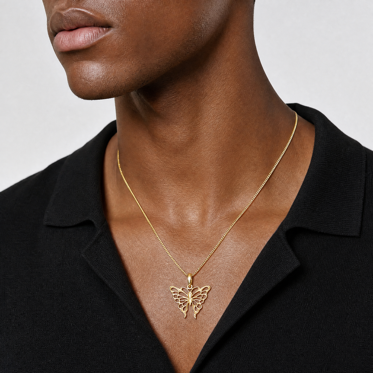 14K Butterfly Charm - Model Shot