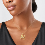 14K 3-D Horse Charm - Model Shot