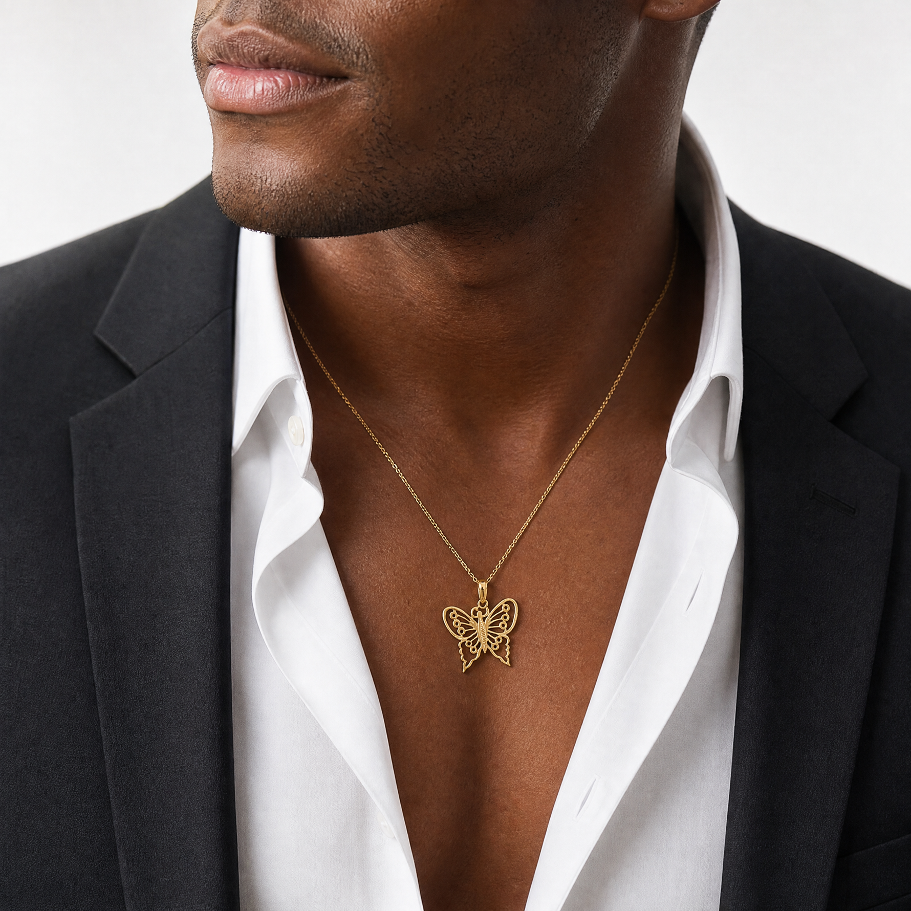 14K Cut-Out Butterfly Charm - Model Shot