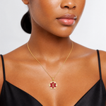 14K Enameled Textured Back Caduceus Medical Disc - Model Shot