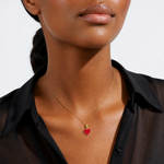 14K Polished Enameled Heart Pendant - Model Shot