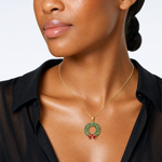 14K Enamel CHRISTMAS WREATH Charm - Model Shot