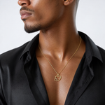 14K Flat Two Hearts Intertwined Charm - Model Shot