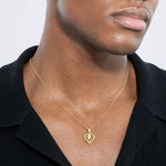 14K Polished Filigree Heart Pendant - Model Shot
