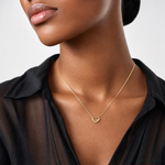 14K Polished Mini Floating Heart Slide - Model Shot