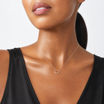 14K Rose Polished Heart Chain Slide - Model Shot