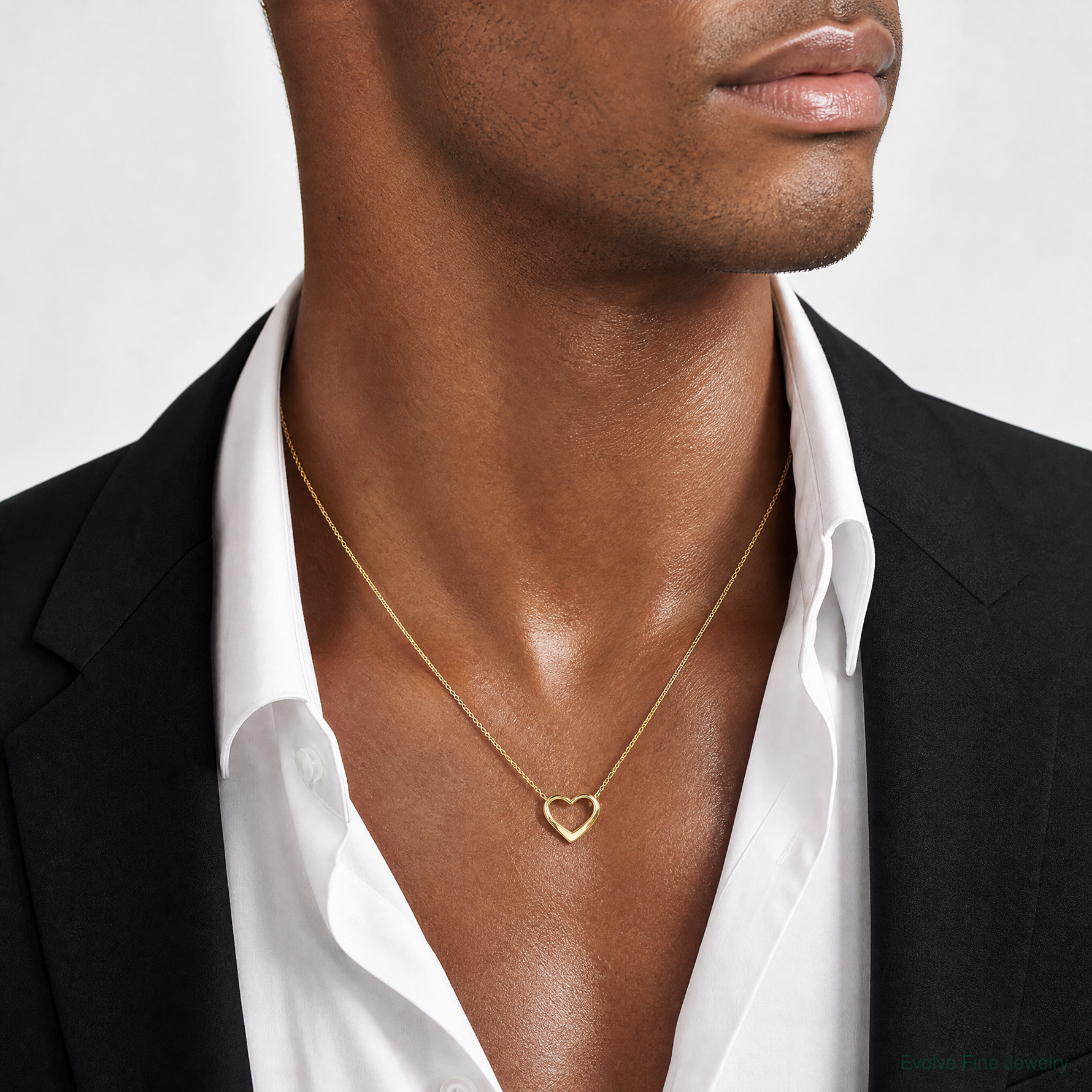 14K Floating Heart Charm - Model Shot