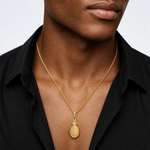 14K Textured Pineapple Charm - Model Shot