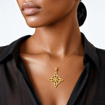 14k Large Celtic Eternity Knot Charm - Model Shot