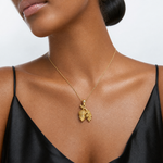14K 3-D Acorn w/Leaf Pendant - Model Shot