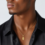 14K 3-D Polished Skull Pendant - Model Shot