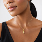 14K Mini Seahorse Charm - Model Shot