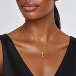 14K 3-D Mini Seahorse Charm - Model Shot