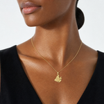 14K Textured Fish Charm - Model Shot