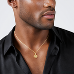 14K Mini Sand Dollar with Fixed Bail Charm - Model Shot