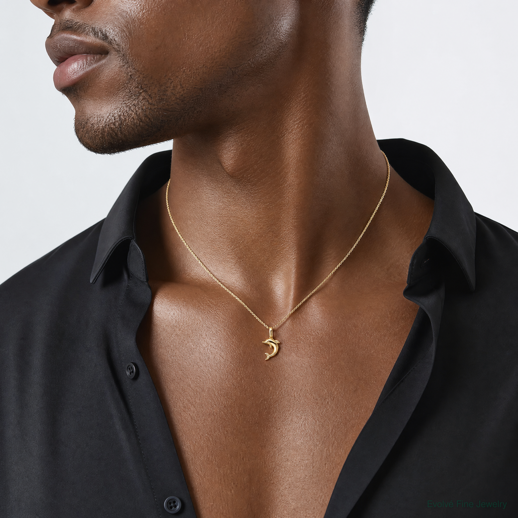 14K Mini Jumping Dolphin with Fixed Bail Charm - Model Shot
