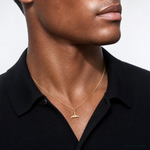 14K Polished Mini Whale Tail Charm - Model Shot