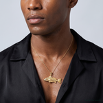 14K 3-D Red Fish Charm - Model Shot