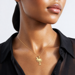 14K Polished Charleston Palm Tree Charm - Model Shot