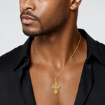 14K Cut-Out Delicate Cross Charm - Model Shot