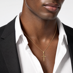 14K D/C with Tapered Ends Cross Charm - Model Shot
