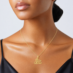 14K Polished and Engraved TRY JESUS Charm - Model Shot