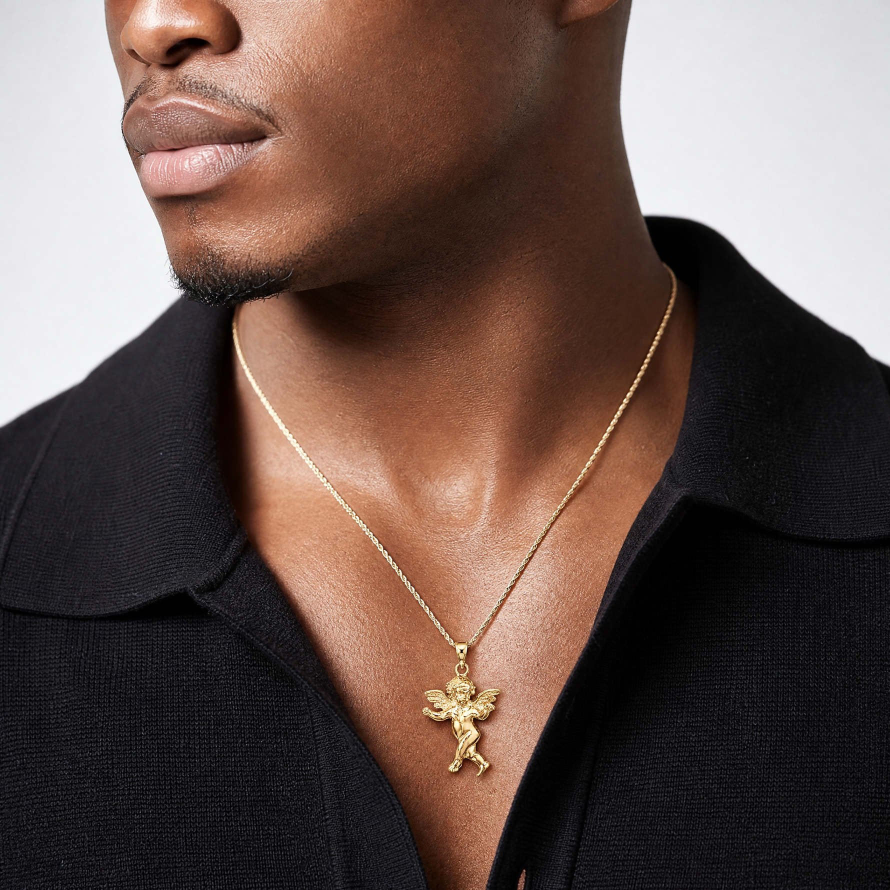 14K Guardian Angel Walking Charm - Model Shot
