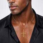 14K Polished and Cut-Out Cross - Model Shot