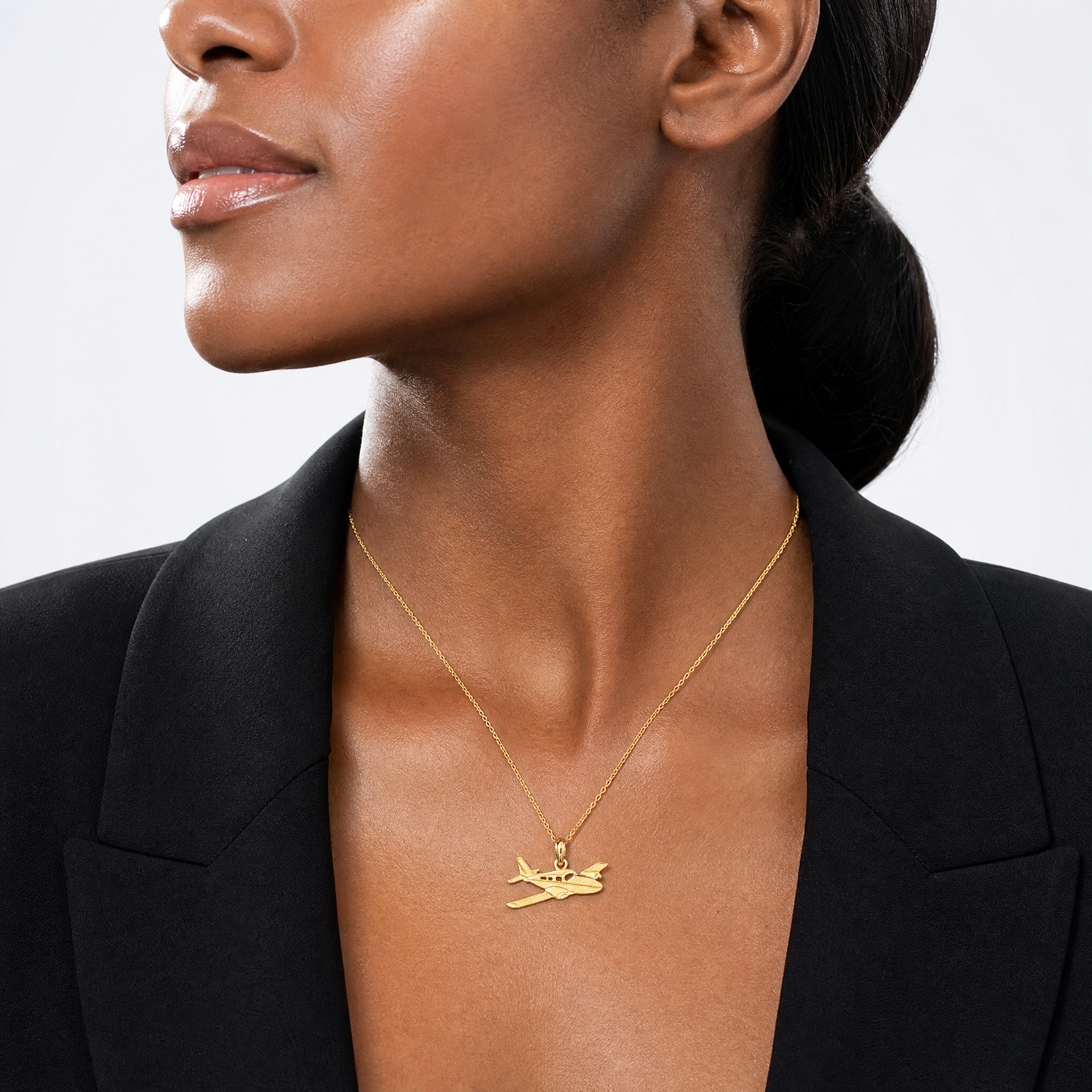 14k Cessna Plane Pendant - Model Shot