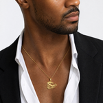 14K AQUARIUS Zodiac Charm - Model Shot