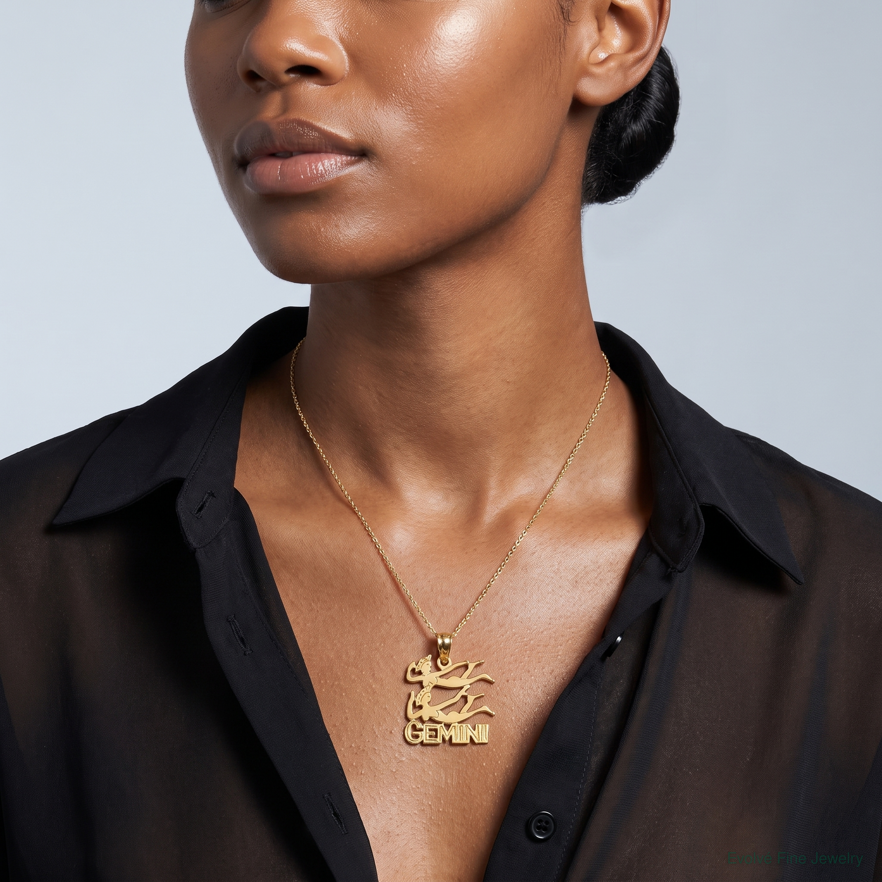 14K GEMINI Zodiac Charm - Model Shot