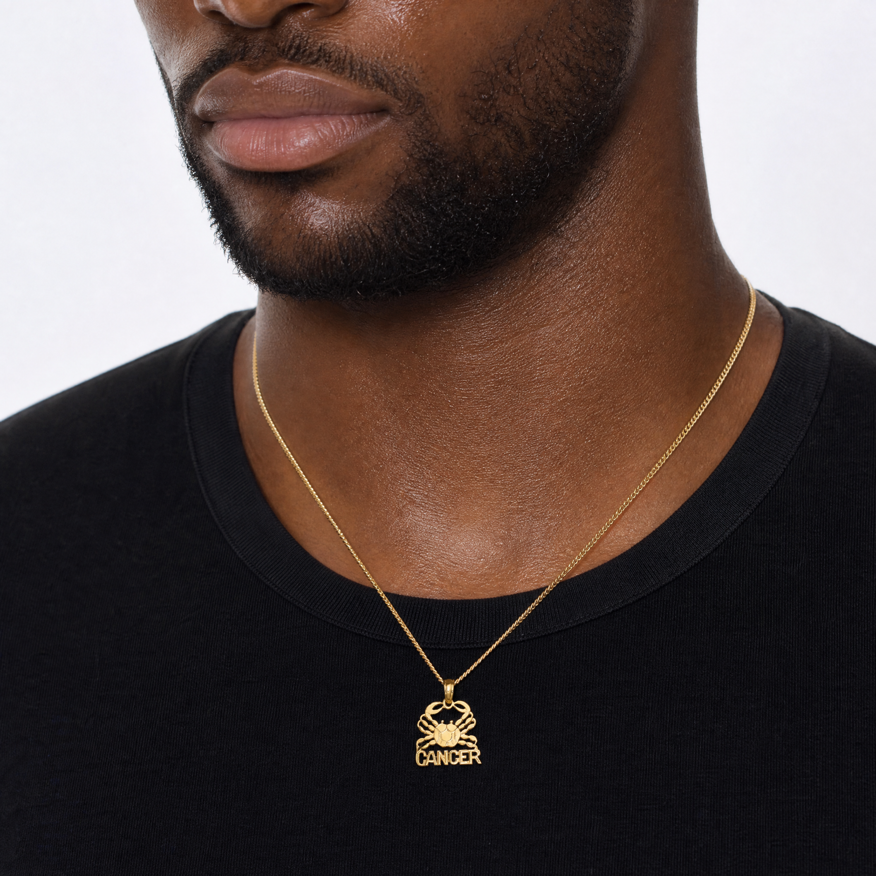14K CANCER Zodiac Charm - Model Shot