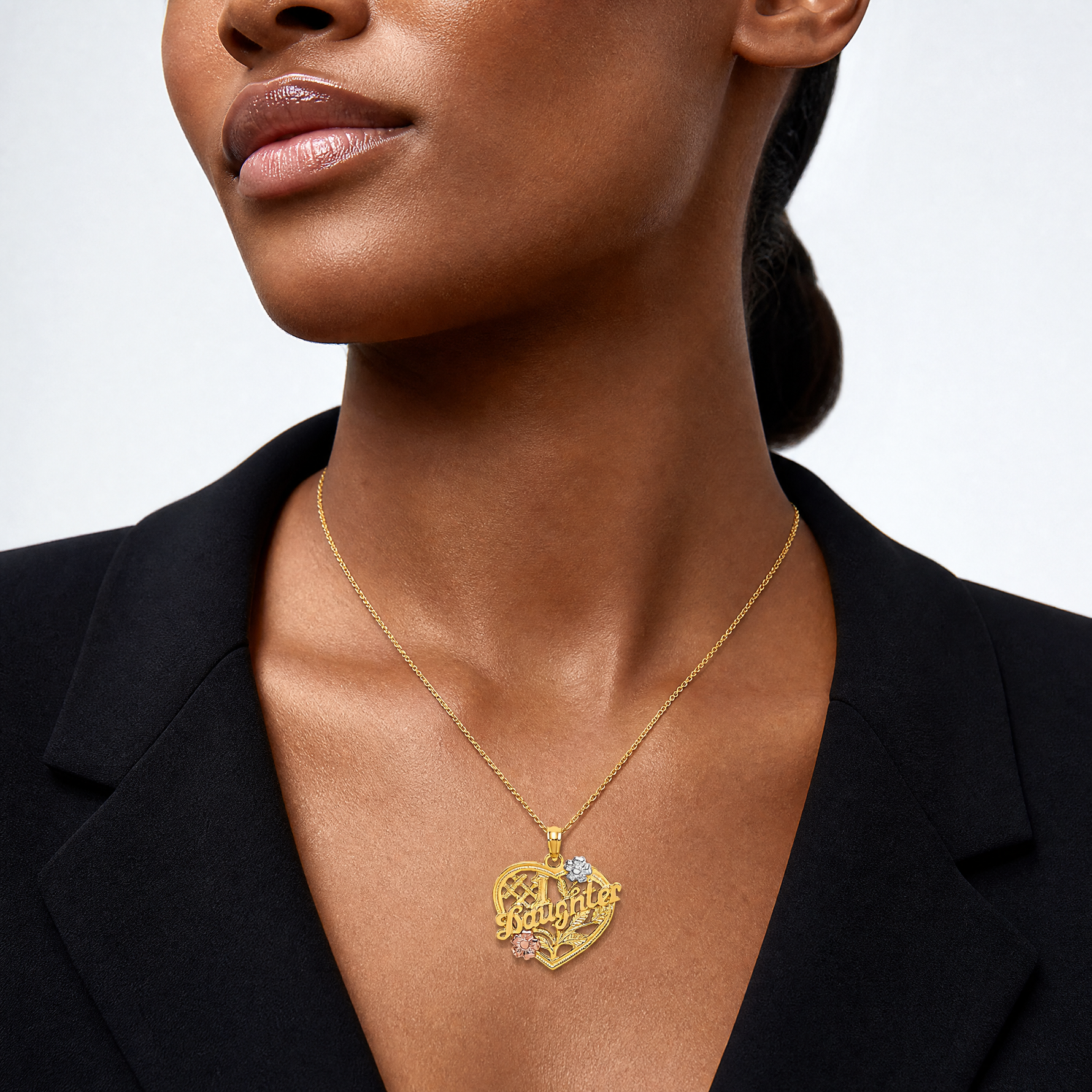 14k Two-tone w/White Rhodium 